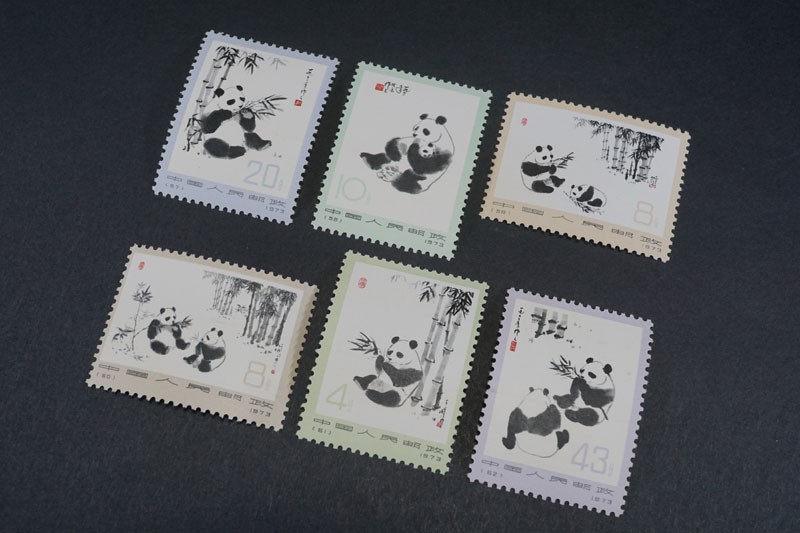 993)コレクター放出品!中國切手1973年革14 オオパンダ2次6種完未使用極