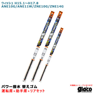 ソフト99 ガラコワイパー パワー撥水 替えゴム 車種別セット ウィッシュ H15.1～H17.8 ANE10G/ANE11W/ZNE10G/ZNE14G 運転席+助手席+リア