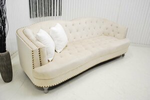  outlet limitation 1 pcs free shipping with translation 3.5~4 seater sofa large wide Cesta - field style bending line design Kirakira VIP style IV