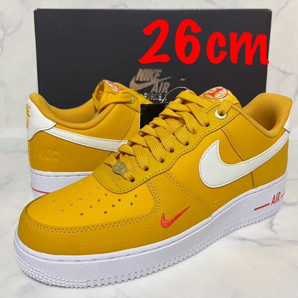 ★送料無料★【新品】26cm Nike WMNS Air Force 1 Low SE ナイキ エアフォース1 ロー 40th アニバーサリー イエロー/セイル 黄色 白 赤