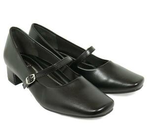 25.5cm formal pumps lik route black strap commuting work .. mourning dress formal pumps large size 3E pain . not wide width p005d