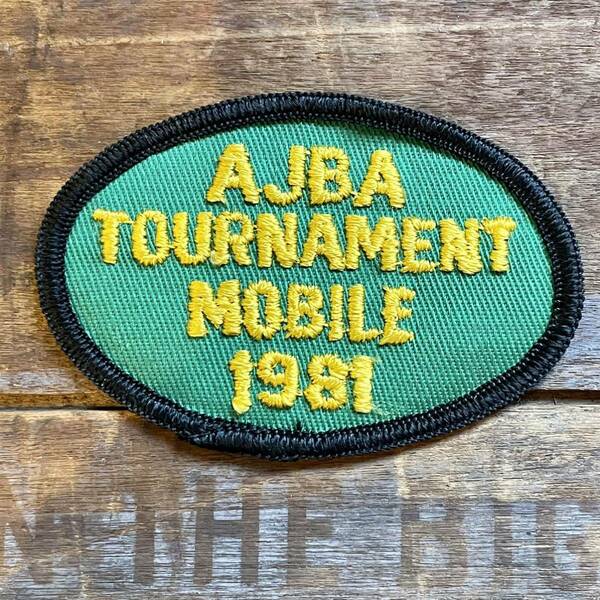 【USA vintage】ワッペン　AJBA TOURNAMENT MOBILE 1981 レース　サーキット　アメリカ　ビンテージ　パッチ