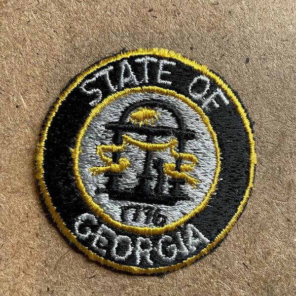 【USA vintage】ワッペン　STATE OF GRORGIA ジョージア州　州旗　アメリカ　ビンテージ　刺繍ワッペン パッチ
