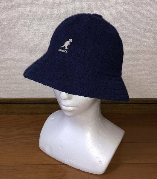 美品 KANGOL Bermuda Casual 0397BC M カンゴール バミューダ カジュアル メトロハット バケットハット ベルハット ネイビー 紺 男女兼用