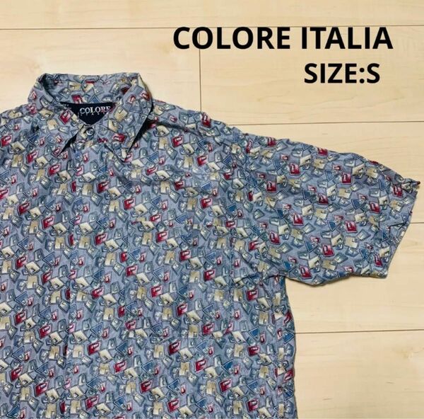 COLORE ITALIA イタリア 柄シャツ シャツ 半袖 メンズ 古着 中古