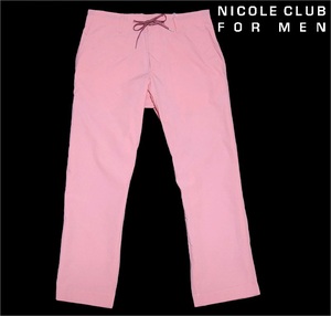 新品! ニコルクラブフォーメン タイプライター イージーパンツ ピンク 48 (L) 送料安☆NICOLE CLUB FOR MEN 吸水速乾 クロップド 春夏 ★