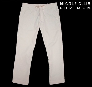 新品! ニコルクラブフォーメン タイプライター イージーパンツ グレー 48 (L) 送料安☆NICOLE CLUB FOR MEN 吸水速乾 クロップド 春夏 ★