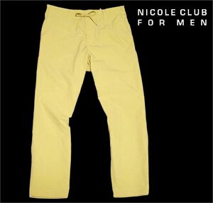 新品! ニコルクラブフォーメン タイプライター イージーパンツ ベージュ 46 (M) 送料安☆NICOLE CLUB FOR MEN 吸水速乾 クロップド 春夏 ★