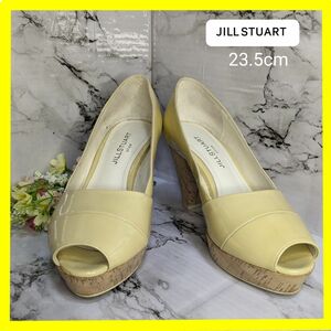 【極美品】JILLSTUART☆オープントゥパンプス☆エナメル☆23.5cm☆ベージュ