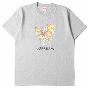 美品 Supreme シュプリーム Tシャツ サイズ:L ゴンズ バタフライ クルーネック Gonz Butterfly Tee 16SS ヘザーグレー トップス 半袖