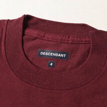 美品 DESCENDANT ディセンダント Tシャツ サイズ:4 THINC PROJECT オーバルロゴ クルーネック Tシャツ バーガンディー トップス 半袖_画像3