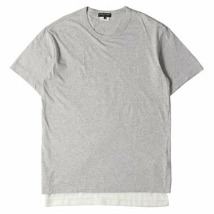 COMME des GARCONS コムデギャルソン Tシャツ サイズ:M メッシュレイヤード Tシャツ PA-T037 18SS HOMME PLUS AD2017 グレー 日本製