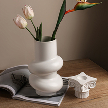 マシュマロ型 ホワイトのセラミック製花瓶　クリエイティブ ドーナツ フラワーベース インテリア 雑貨 生花 玄関 リビング ベッドルーム_画像8
