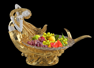 レジン製 欧風 人魚 フルーツトレイ 幻想的 ファンタスティック 美麗 食器 プレート 皿 金 ゴールド レジン製 キッチン用品 パーティ