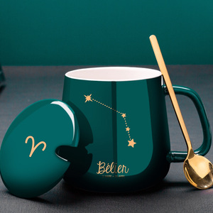 ダークグリーンのコンステレーションマグカップ ギフトボックス付き おしゃれ かわいい コーヒーカップ 大容量 ゴールド ギフト プレゼント