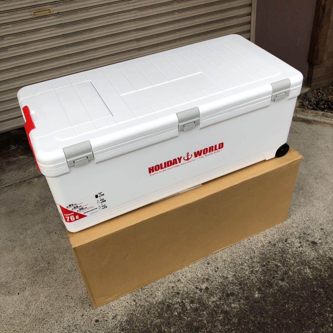 日本製クーラーボックス 76L 小窓付 水抜き栓 キャスター付 熱中症対策
