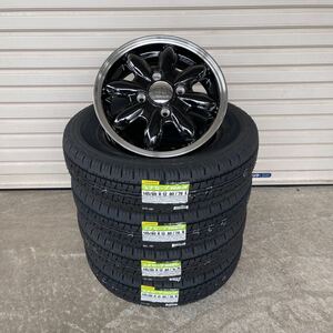 ララパームカップ2◆ ダンロップVAN01◆145/80R12 80/78N ハイゼットキャリー サンバー N-VANエブリィアクティ軽トラ軽バン　ブラック