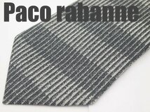 OA 094 パコラバンヌ Paco rabanne ネクタイ グレー系 ボーダー柄 プリント_画像1