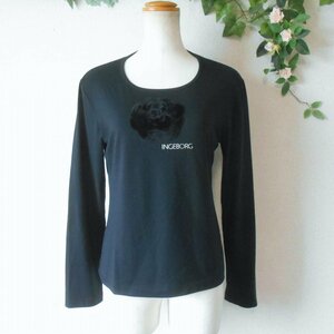 インゲボルグ INGEBORG 長袖 カットソー Tシャツ レディース M 黒 日本製