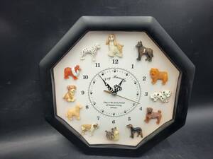 Dog Family 犬時計 掛け時計 電池式 時計 アナログ時計 