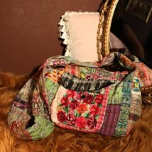 USA VINTAGE CRAZY PATTERNED HAND MADE DESIGN SHOULDER BAG/アメリカ古着クレイジーパターンハンドメイドデザインショルダーバッグ_画像1