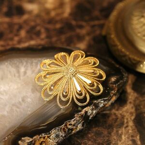 USA VINTAGE FLOWER DESIGN BROOCH/アメリカ古着お花デザインブローチ