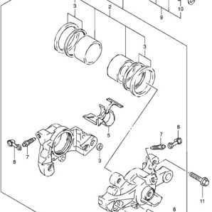 カワサキZZR1100 zx11 1993〜2001 D型 後リアキャリパーシール ピストンパッキン ブレーキ トキコ 43049-1097 49006-1212 オーバーホールの画像2