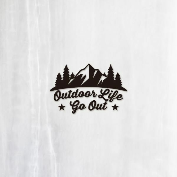 送料無料◆Outdoor Life Go Out カッティングステッカー◆ブラック｜10×6.5cm｜超防水 UVカット 屋外使用可【C037】