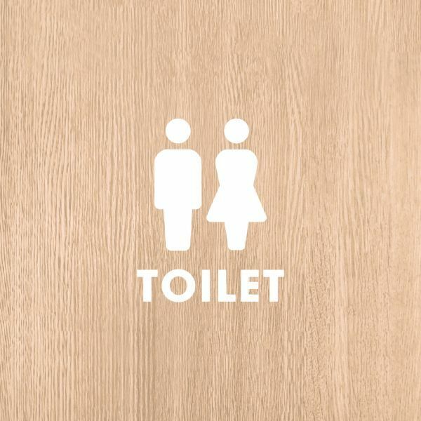 送料無料◆TOILET トイレット◆つや消しホワイト/02｜10×8cm｜カッティングステッカー 超防水 UVカット 屋外使用可【C002】