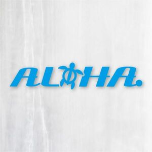 送料無料◆ALOHA◆カッティングステッカー｜シアンブルー｜10×2cm｜超防水 UVカット 屋外使用可【C083】