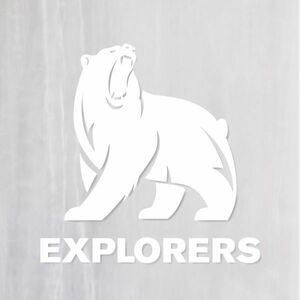  free shipping *BEAR EXPLORERS Bear - Explorer cutting sticker * white l10×10cml super waterproof UV cut outdoors use possible [C049]