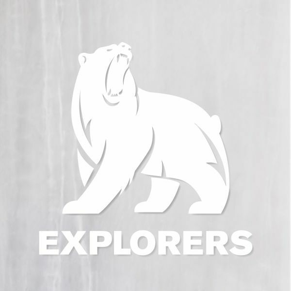 送料無料◆BEAR EXPLORERS ベアーエクスプローラ カッティングステッカー◆ホワイト｜10×10cm｜超防水 UVカット 屋外使用可【C049】