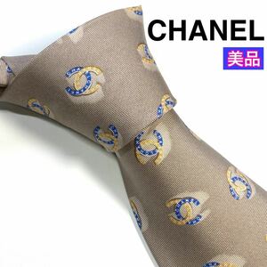 美品 CHANEL シャネル　ネクタイ　高級シルク　ココマーク　ロゴ　希少