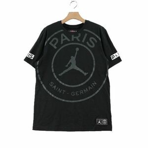 NIKE AIR JORDAN ×PARIS SAINT-GERMAIN 19AW LOGO TEE ロゴTシャツ M ブラック