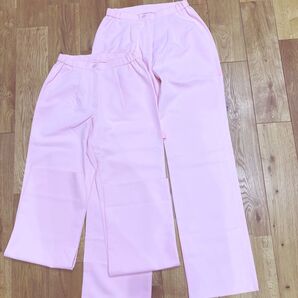 コスプレや実習着などに ピンク色 ズボン2本セット
