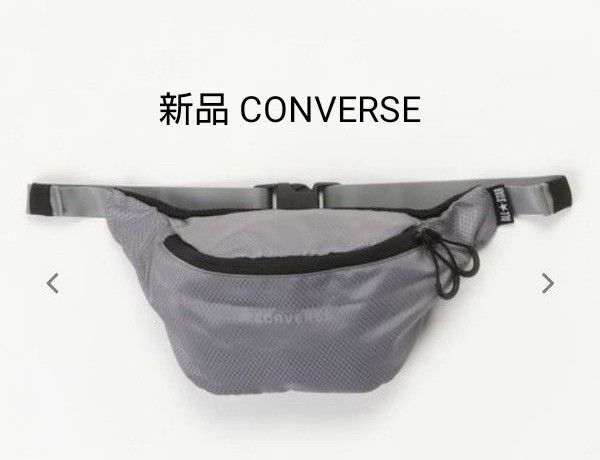 ウエストポーチ CONVERSE RIPSTOP LOGO WAISTBAG ウエストバッグ ナイロン color グレー