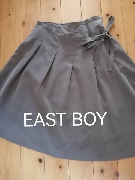 EAST BOY フレアスカート リボン 巻きスカート　ひざ丈スカート
