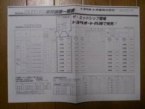☆昭和59年6月・AW11・MR2・初期型・価格表 カタログ　無