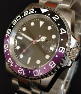  re-arrival limitation 1 point / violet × glass back!![NH35 installing installing!! new goods ]BLIGER Divers type sapphire crystal 316L self-winding watch 