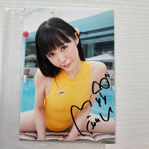 新品 稲森美優 直筆サイン入り 生写真 L判 競これ 特典 サイン グラビア 競泳 競泳水着 デジタル出版 写真 競泳水着これくしょん 2