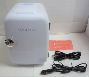 CROWNFUL ミニ冷蔵庫 4L 冷温庫 0-60℃　AC・DC給電 【保温・保冷＆室内車載両用】ペルチェ式 静音　 車中泊 キャンプ アウトドア