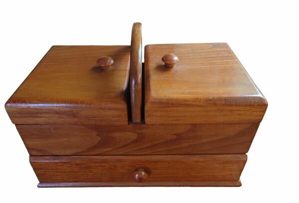 木製ソーイングBOX　裁縫箱　シンプル