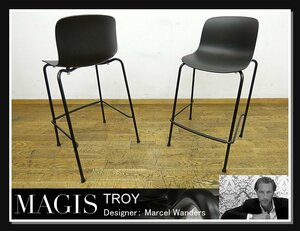 ◆NK769◆展示品◆イタリア◆MAGIS マジス◆マルセルワンダース◆Troy トロイ スツール◆カウンターチェア2脚セット◆黒◆モダン◆16万