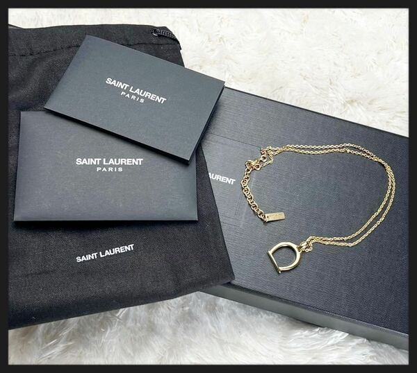 【華やか】SAINT LAURENT サンローラン　ゴールド　ネックレス　鐙　馬具　イブサンローラン