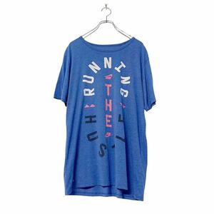 NIKE 半袖 ロゴ Tシャツ ウィメンズ L~ ブルー ナイキ ランニング スポーツ ビッグ 大きめ エジプト製 古着卸 アメリカ仕入 a507-5986