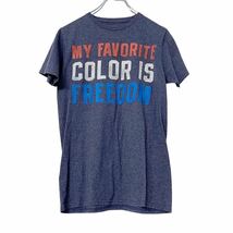 半袖 プリント Tシャツ S ネイビー ロサンゼルス LA USA コットン MIX アメカジ ビンテージ 古着卸 アメリカ仕入 a507-5985_画像1