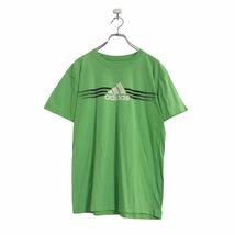 adidas 半袖 プリント Tシャツ S ライトグリーン アディダス スポーツ 古着卸 アメリカ仕入 a507-6119_画像1