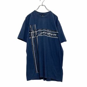 JORDAN 半袖 プリント Tシャツ M ネイビー ジョーダン スポーツ ストリート 古着卸 アメリカ仕入 a507-6158