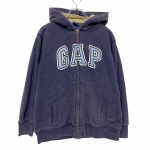 GAPKIDS ロゴ スウェット パーカー 12-13years 150～ ジップアップ ポケット 裏キルティング 古着卸 アメリカ仕入 a507-6390