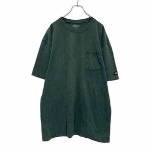 Dickies 半袖 ロゴ Tシャツ XL グリーン ディッキーズ 胸ポケット ビッグサイズ ワーク ストリート 古着卸 アメリカ仕入 a507-6474